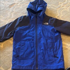 The North Face Kids Blue and Black Raincoat